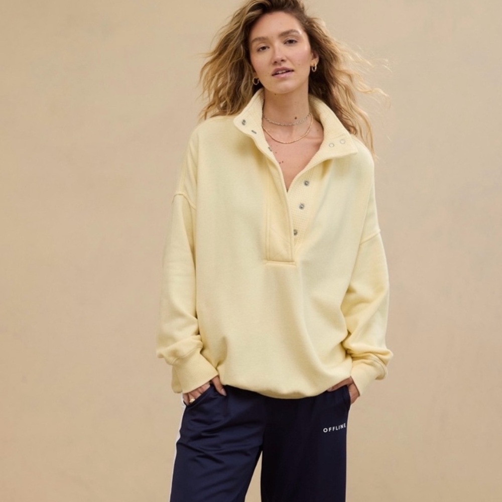 Aerie Getaway Quarter Snap Sweatshirt
